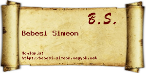 Bebesi Simeon névjegykártya